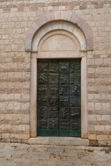 old medieval brass door in Montenegro