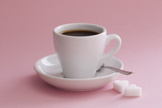 Coffee Cup with Heart-shaped Sugar Lumps