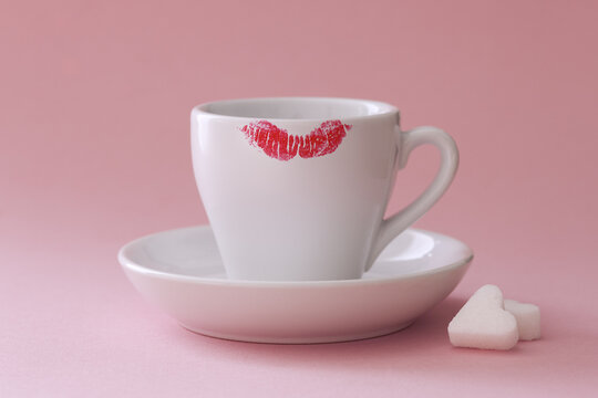 Coffee Cup with Lipstick