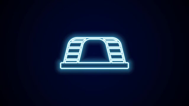 Glowing neon line Monkey bar icon isolated on black background. 4K Video motion graphic animation