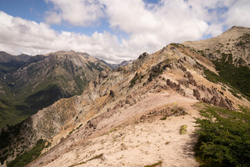 Trekking in Patagonia. View of Bella Vista hill rocky mountaintop in Bariloche, Argentina.