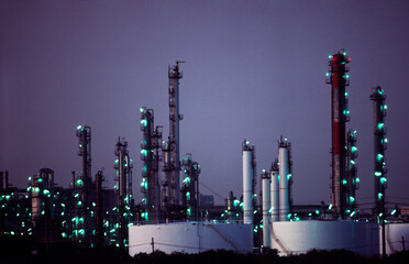 Oil Refinery, Sunset