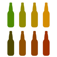 Fototapeta na wymiar set botlle of beers. Simple flat design linear minimalistic jpg icon illustrated with detailes. Different craft beer botlles