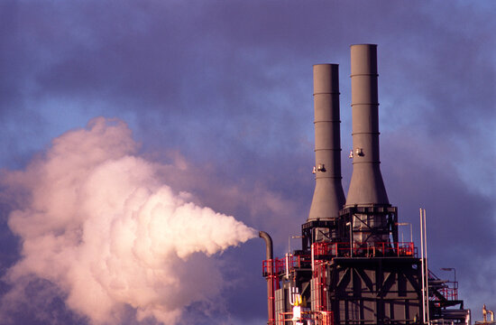 Air Pollution, Factory Chimney Emitting Fumes