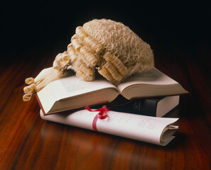 Law Books, Document and Wig