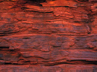 Rockface Showing Layers, Karijini National Park, Australia