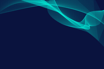 Blue background with abstract light waves and space to copy.