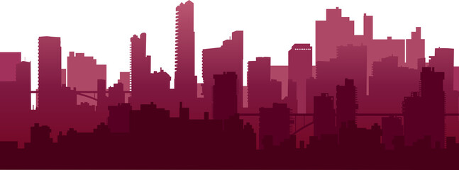 Obraz na płótnie Canvas Silhouette of city structure downtown urban modern street of architecture with a building, tower, skyscraper. Cityscape skyline landscape background for business concept illustration