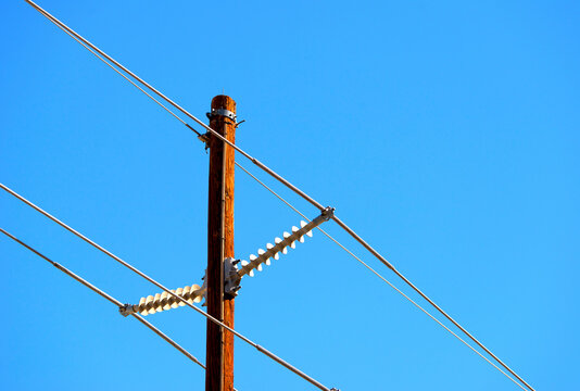 Hydro Wires Against Blue Sky, Canada