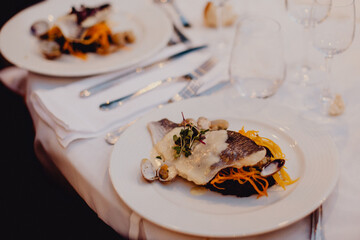 Filet de poisson dans un restaurant gastronomique
