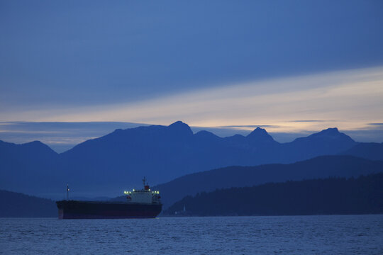 Freighter, English Bay, Vancouver, British Columbia, Canada