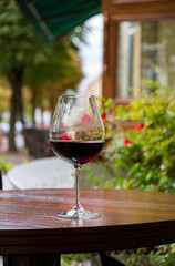 red wine on the terrace