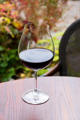 red wine on the terrace