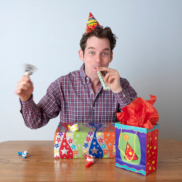 Portrait of Man Celebrating His Birthday