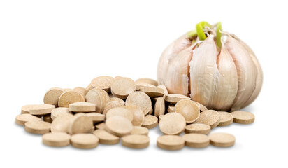 Garlic herbal capsules, oral medicine, alternative medicine
