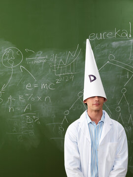 Man Wearing Dunce Cap