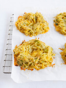 Potato Latkes on Cooling Rack
