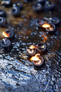Candles at Brihadishwara Temple, Thanjavur, Tamil Nadu, India