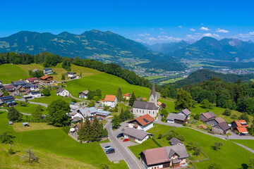 Fototapeta na wymiar Village of Gurtis, Walgau, Vorarlberg, Austria