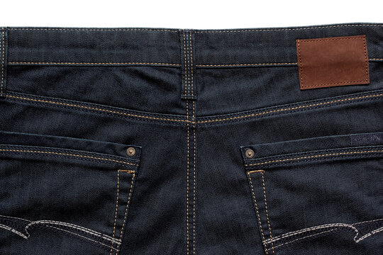 Close-up, backview of blue jeans, studio shot
