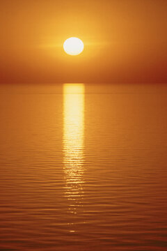 Sunset over Lake Huron, near Goderich, Ontario, Canada