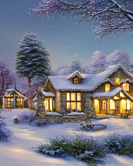 House with snow