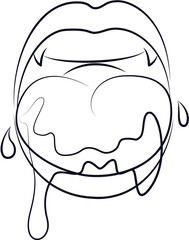 illustration of a mouth, Anime style lips, anime style open mouth