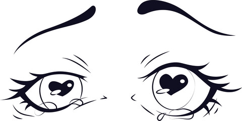 Anime eyes, anime girl eyes, anime style eyes PNG