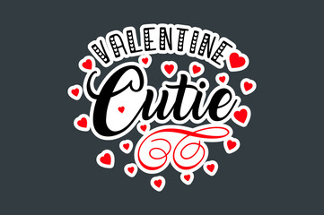 Typography valentine stickers Design