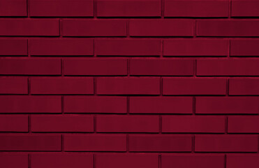 Fototapeta na wymiar Viva magenta textured background of brick wall