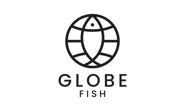 Fish And Globe Logo Icon Design. Export Import Concept Vector Illustration.