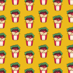 cute sushi pattern food illustration