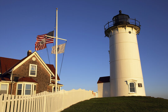 Nobska Lighthouse, Woods Hole, Falmouth, Cape Cod, Massachusetts, USA