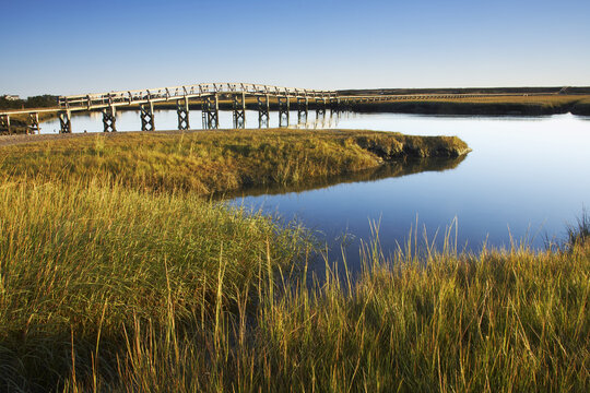 Sandwich Boardwalk and Mill Creek, Sandwich, Cape Cod, Massachusetts, USA