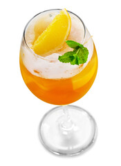 Orange Cocktail with Orange and Mint Isolated