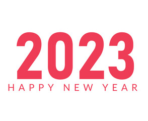 Happy New Year 2023 Abstract Holiday Vector Illustration Design Pink With White Background