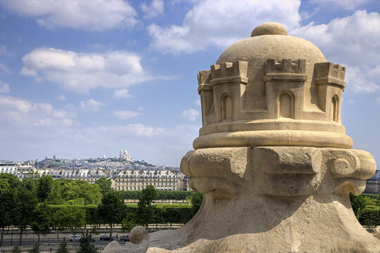 View from Open Air Terrace of Musee d'Orsay Looking Towards Sacre Coeur, Paris, France