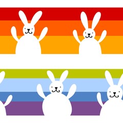 Cartoon animals seamless Easter eggs and rabbit bunnies pattern for wrapping paper and kids clothes print