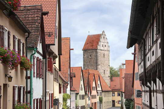 Houses, Romantic Road, Dinkelsbuhl, Ansbach District, Bavaria, Germany
