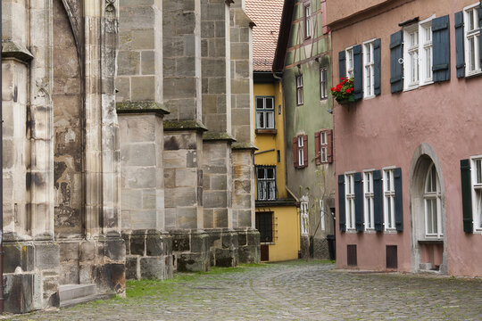 Street, Romantic Road, Dinkelsbuhl, Ansbach District, Bavaria, Germany