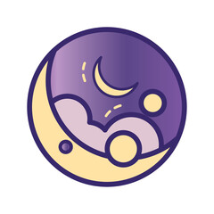 Isolated colored astrology moon icon Vector