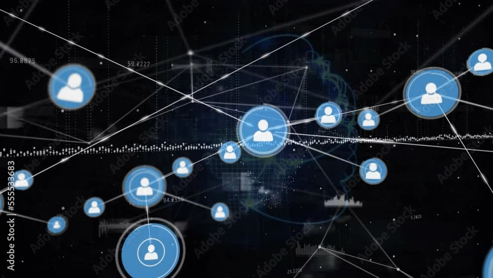 Poster animation of data processing over network of connections
