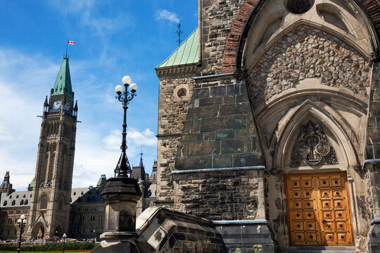 Peace Tower and East Block, Parliament Hill, Ottawa, Ontario, Canada