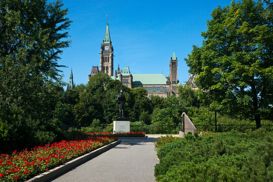 View of Parliament Buildings from Major's Hill Park, Parliament Hill, Ottawa, Ontario, Canada
