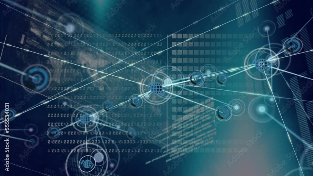 Poster animation of data processing over network of connections