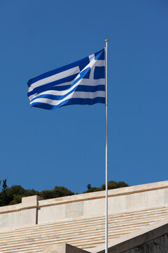 Greek Flag, Panathinaiko Stadium, Pangrati, Athens, Attica, Greece