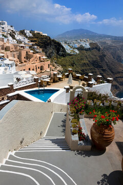 Houses and Hotels, Imerovigli, Santorini, Cyclades, Greek Islands, Greece, Europe
