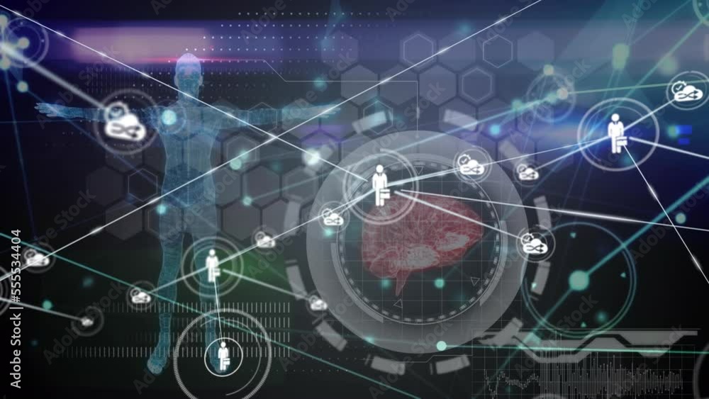 Poster animation of data processing over network of connections