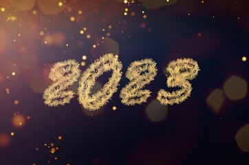 New Year concept, 2023 sparkling number