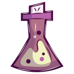 Isolated colored alchemy flask icon Vector